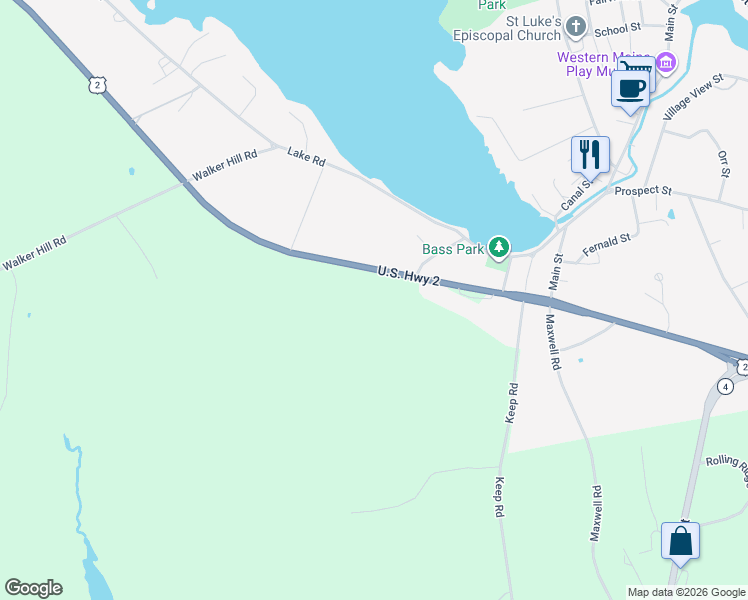 map of restaurants, bars, coffee shops, grocery stores, and more near 84 U.S. 2 in Wilton