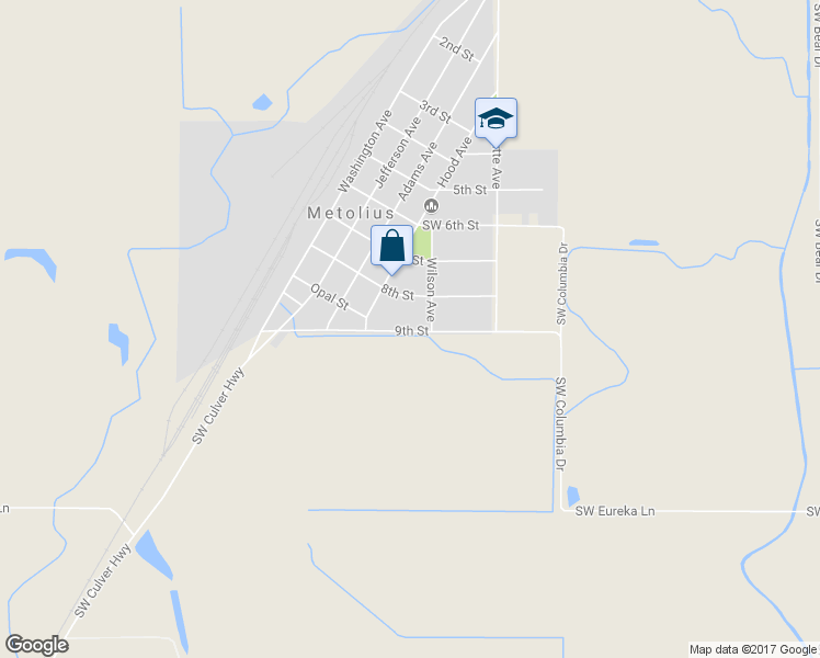 map of restaurants, bars, coffee shops, grocery stores, and more near 461 9th Street in Metolius