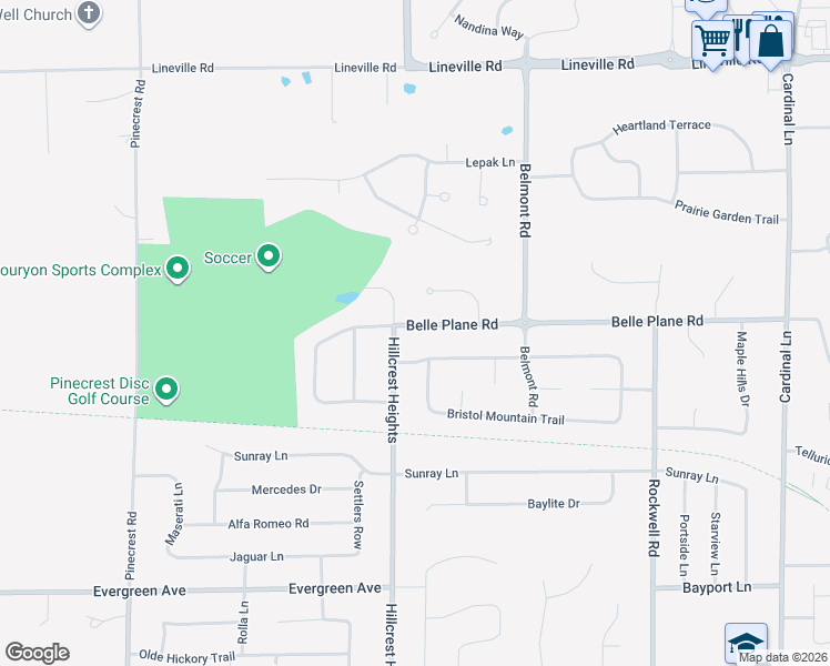 map of restaurants, bars, coffee shops, grocery stores, and more near 1550 Hillcrest Heights in Green Bay