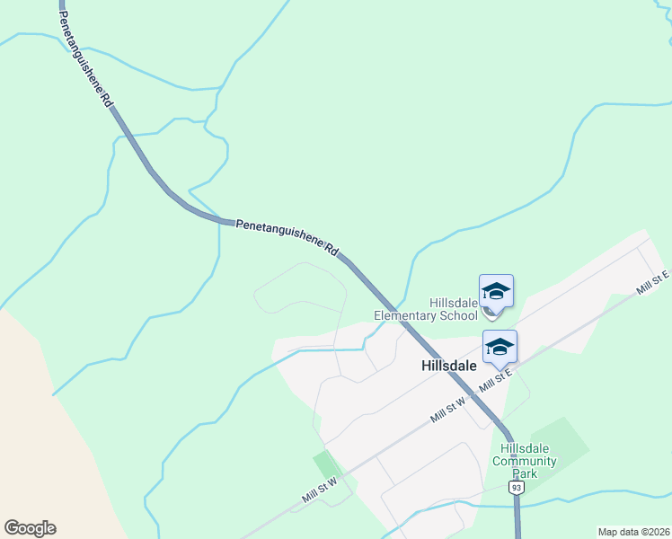 map of restaurants, bars, coffee shops, grocery stores, and more near 4716 Ontario 93 in Hillsdale