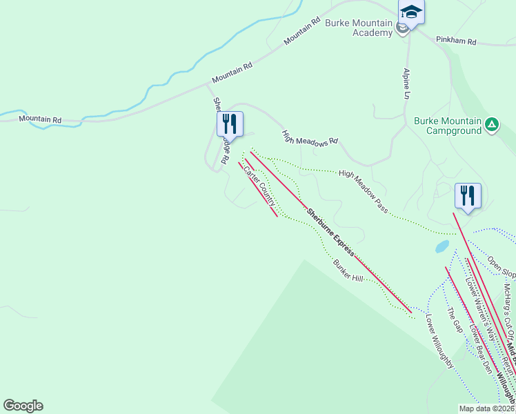 map of restaurants, bars, coffee shops, grocery stores, and more near 203 Powderhorn Road in Burke
