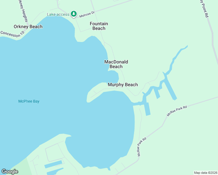 map of restaurants, bars, coffee shops, grocery stores, and more near 4288 Plum Point Road in Orillia