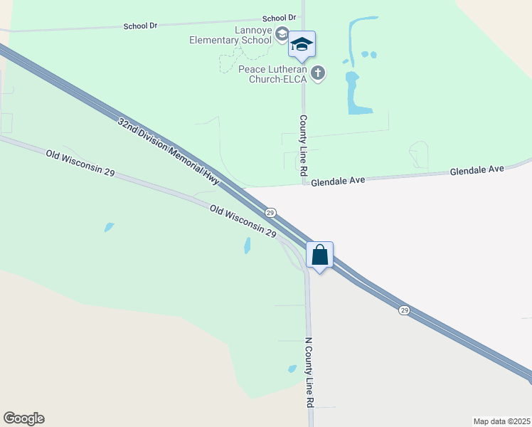 map of restaurants, bars, coffee shops, grocery stores, and more near 5732 Glendale Avenue in Green Bay