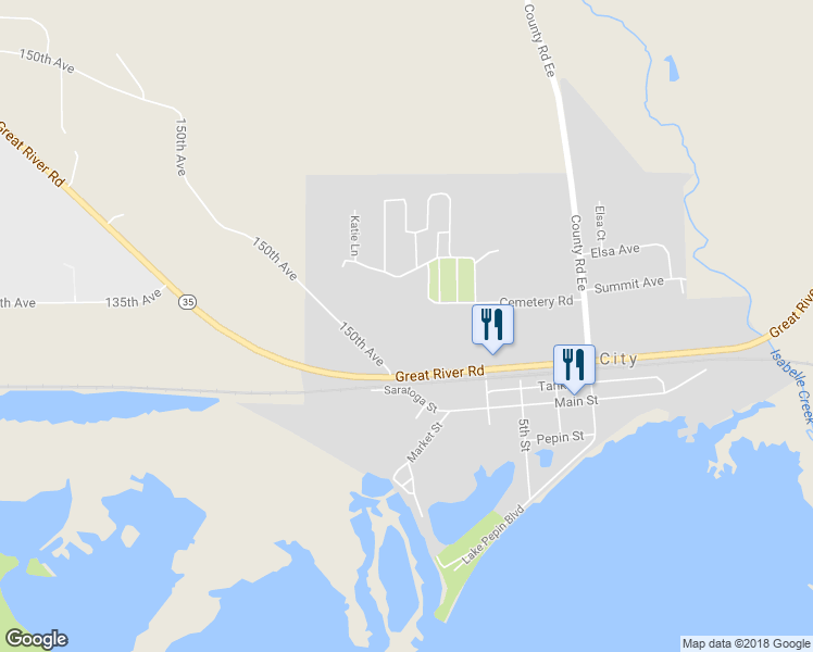 map of restaurants, bars, coffee shops, grocery stores, and more near W6495 Cemetery Road in Bay City
