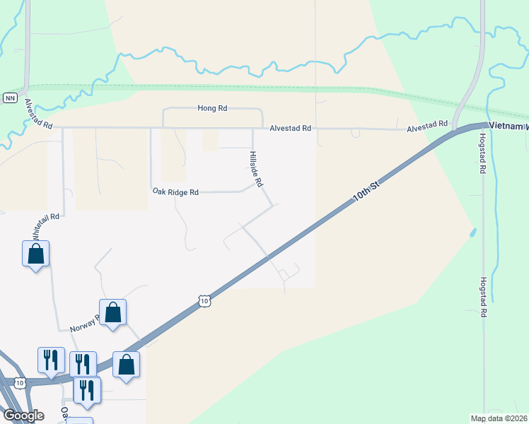 map of restaurants, bars, coffee shops, grocery stores, and more near 12144 Norway Road in Osseo