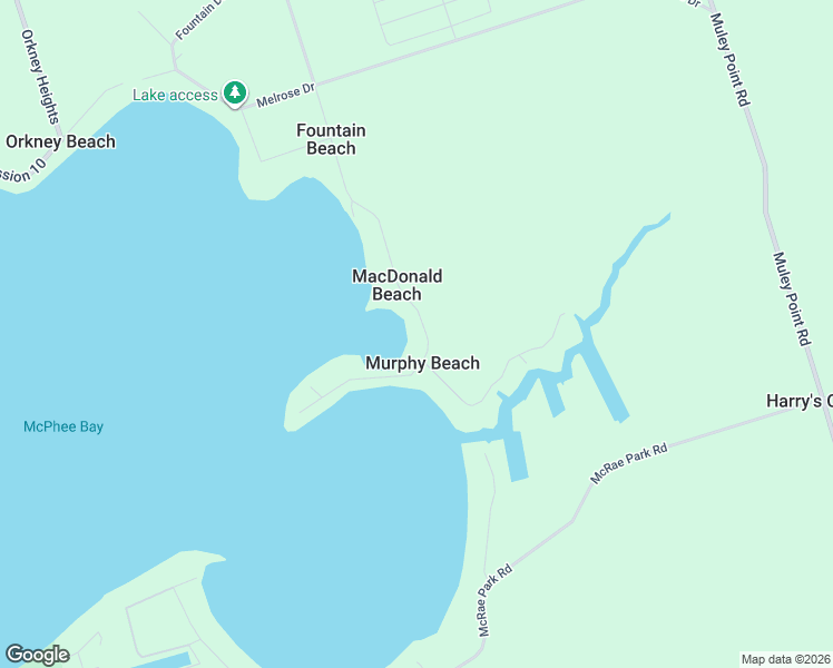 map of restaurants, bars, coffee shops, grocery stores, and more near 4350 Plum Point Road in Orillia