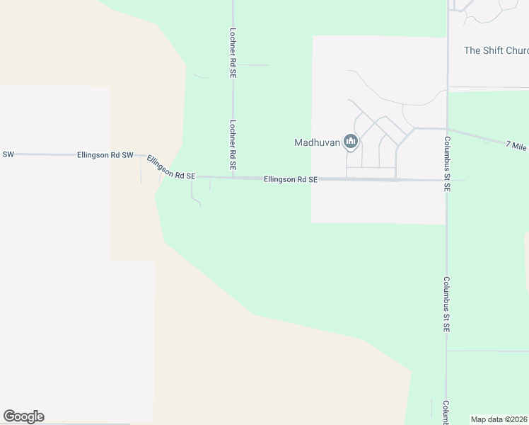 map of restaurants, bars, coffee shops, grocery stores, and more near 610 Ellingson Road Southeast in Albany