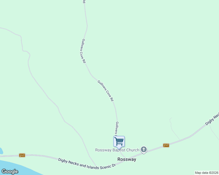 map of restaurants, bars, coffee shops, grocery stores, and more near 164 Gullivers Cove Road in Digby