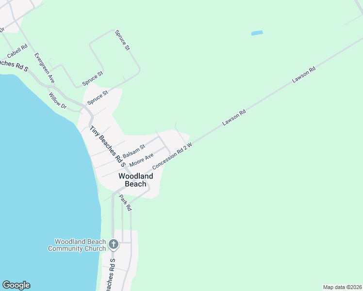 map of restaurants, bars, coffee shops, grocery stores, and more near 20 Grant Avenue in Woodland Beach
