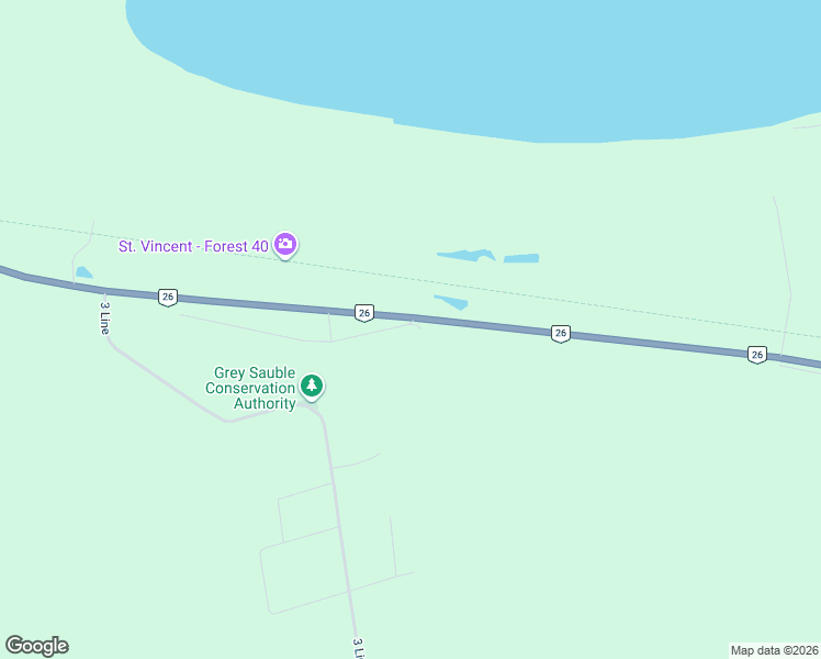 map of restaurants, bars, coffee shops, grocery stores, and more near 104 Old Highway 26 in Meaford