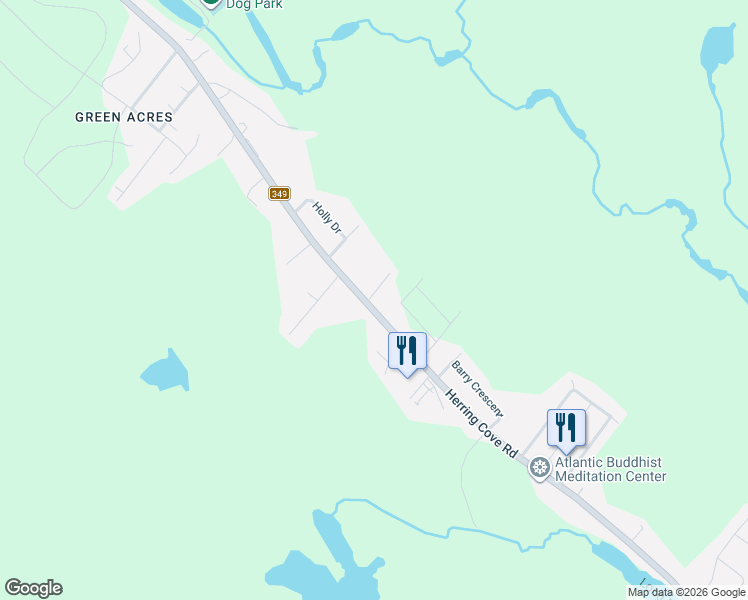 map of restaurants, bars, coffee shops, grocery stores, and more near 720 Herring Cove Road in Halifax