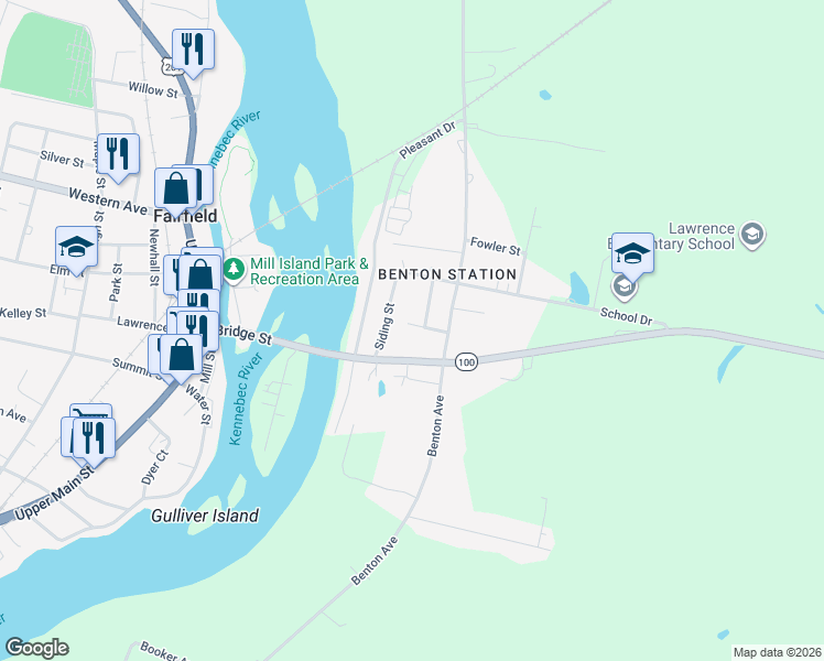 map of restaurants, bars, coffee shops, grocery stores, and more near 13 Kelly Street in Benton