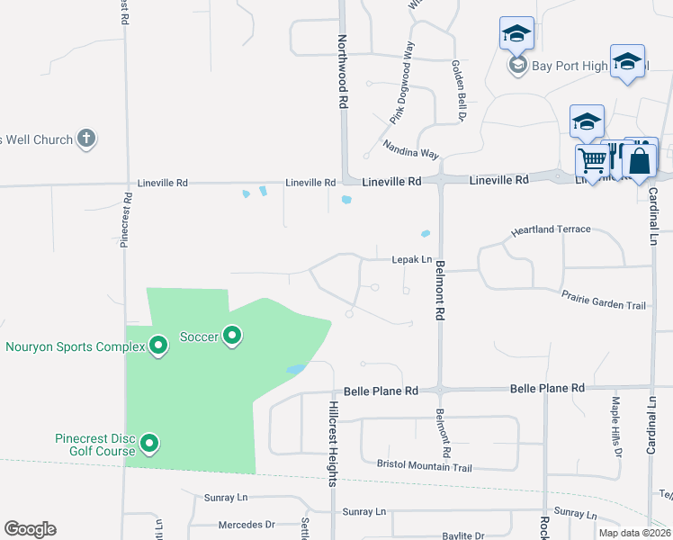 map of restaurants, bars, coffee shops, grocery stores, and more near 3009 Lepak Lane in Green Bay