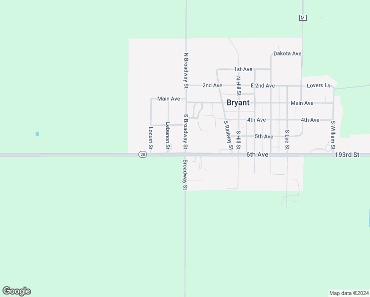map of restaurants, bars, coffee shops, grocery stores, and more near 43700-43704 193rd St in Bryant