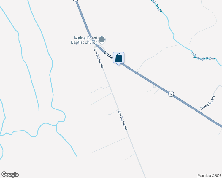 map of restaurants, bars, coffee shops, grocery stores, and more near 783 Red Bridge Road in Ellsworth