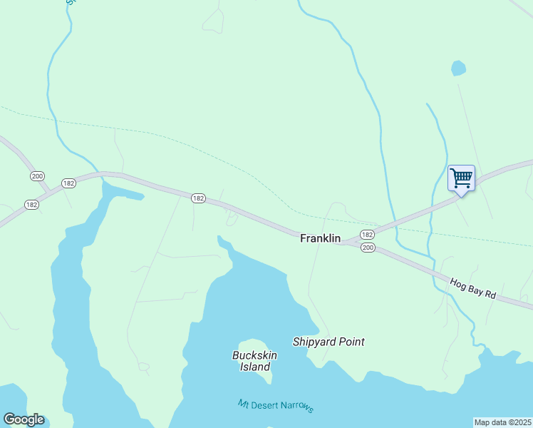 map of restaurants, bars, coffee shops, grocery stores, and more near 25 Main Street in Franklin