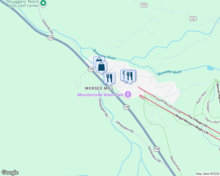 map of restaurants, bars, coffee shops, grocery stores, and more near 4323 Route 108 South in Cambridge