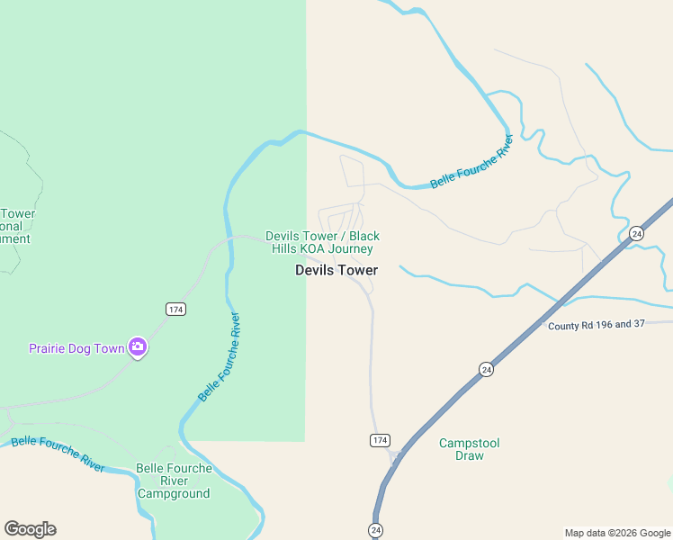 map of restaurants, bars, coffee shops, grocery stores, and more near in Devils Tower