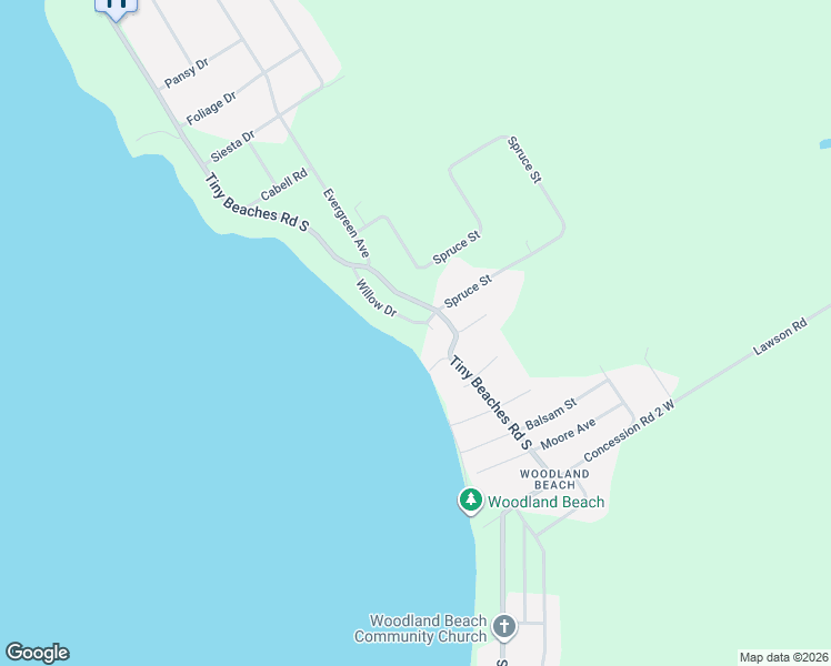 map of restaurants, bars, coffee shops, grocery stores, and more near 49 Willow Drive in Simcoe County