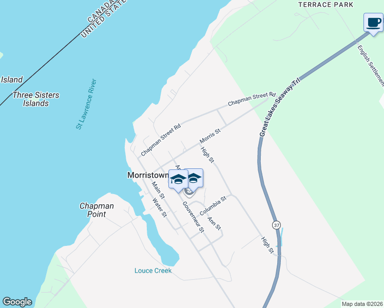 map of restaurants, bars, coffee shops, grocery stores, and more near 404 Morris St in Morristown