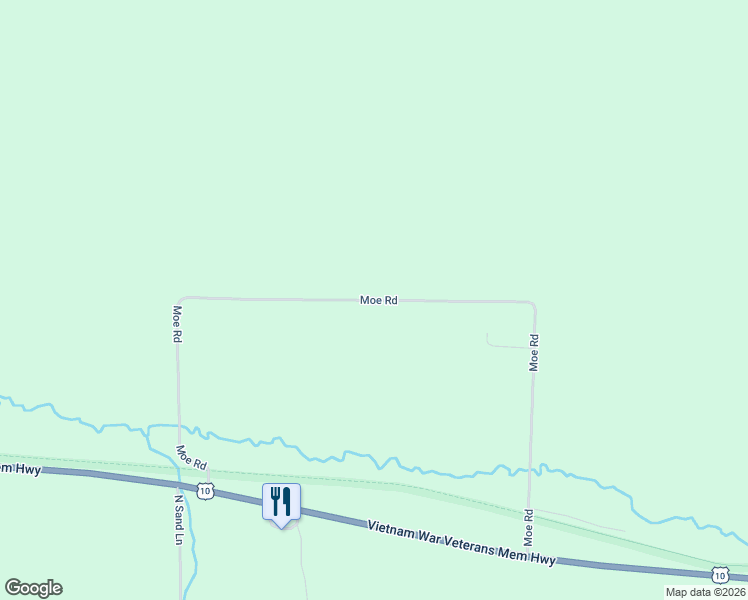 map of restaurants, bars, coffee shops, grocery stores, and more near Moe Road in Fairchild