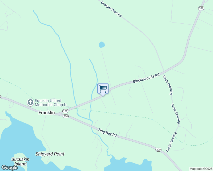 map of restaurants, bars, coffee shops, grocery stores, and more near 50 Blackswoods Road in Franklin