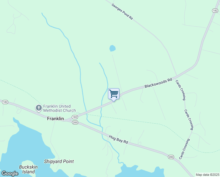 map of restaurants, bars, coffee shops, grocery stores, and more near 50 Blackswoods Road in Franklin