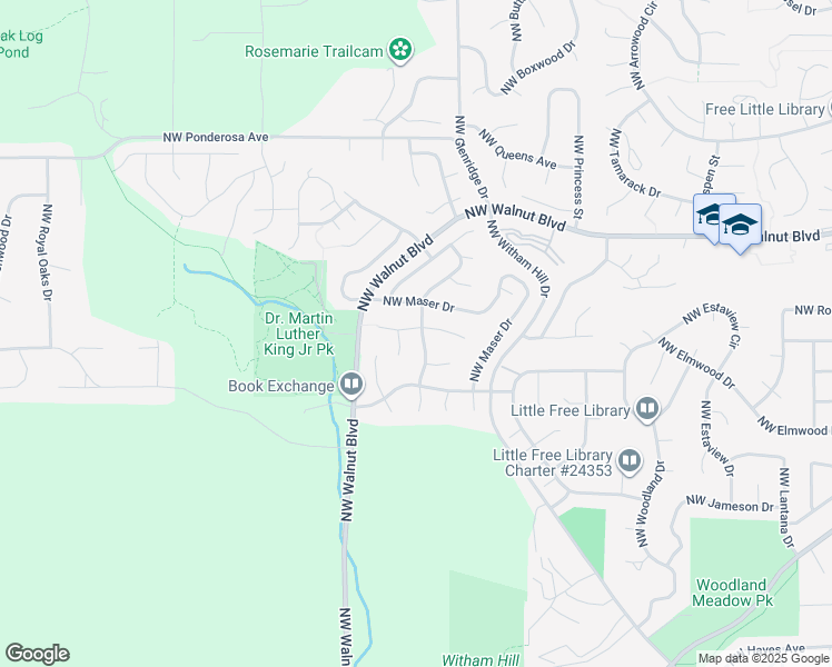 map of restaurants, bars, coffee shops, grocery stores, and more near 4792 Northwest Virginia Place in Corvallis