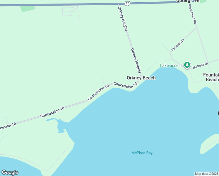map of restaurants, bars, coffee shops, grocery stores, and more near 4315 Concession 10 in Orillia
