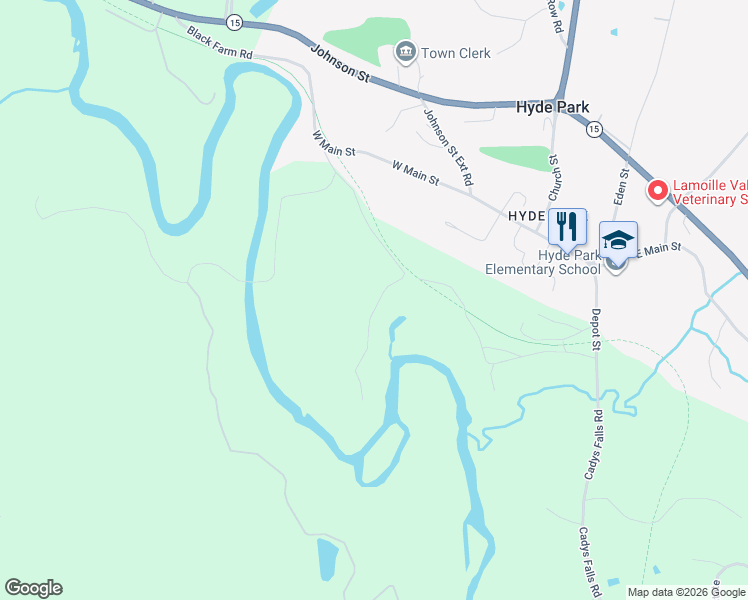 map of restaurants, bars, coffee shops, grocery stores, and more near 168 Woodlands Lane in Hyde Park