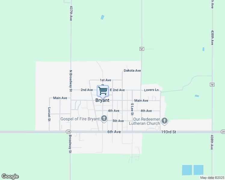 map of restaurants, bars, coffee shops, grocery stores, and more near 200 North Underwood Street in Bryant