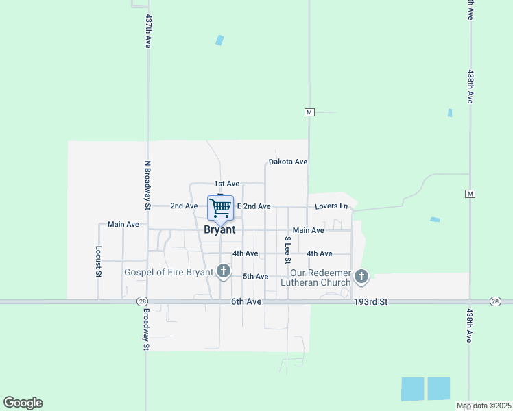 map of restaurants, bars, coffee shops, grocery stores, and more near 200-248 North Underwood Street in Bryant
