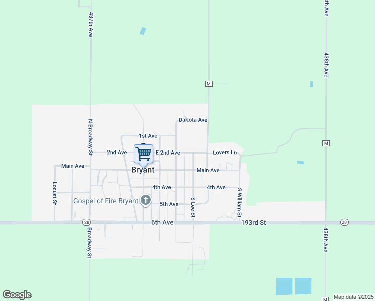 map of restaurants, bars, coffee shops, grocery stores, and more near 200-298 North Prospect Street in Bryant