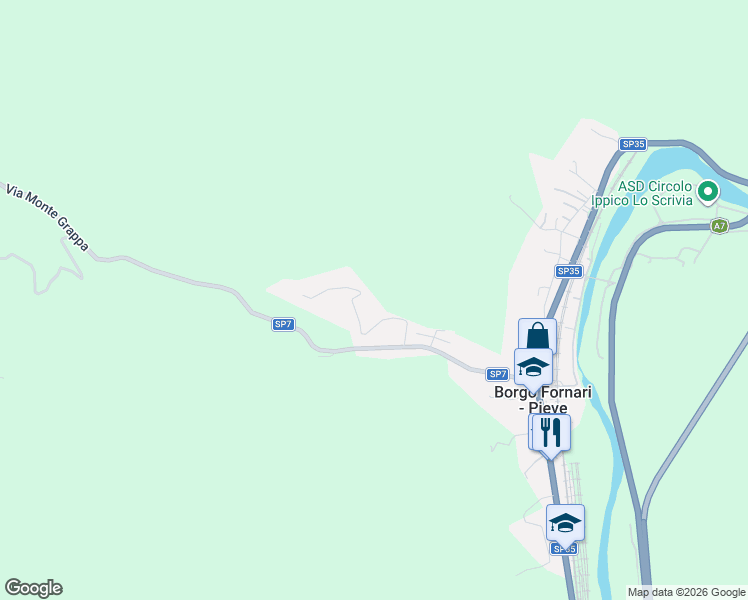 map of restaurants, bars, coffee shops, grocery stores, and more near 11 Località Panigasse in Borgo Fornari