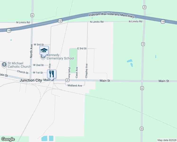 map of restaurants, bars, coffee shops, grocery stores, and more near 433 Chapley Avenue in Junction City