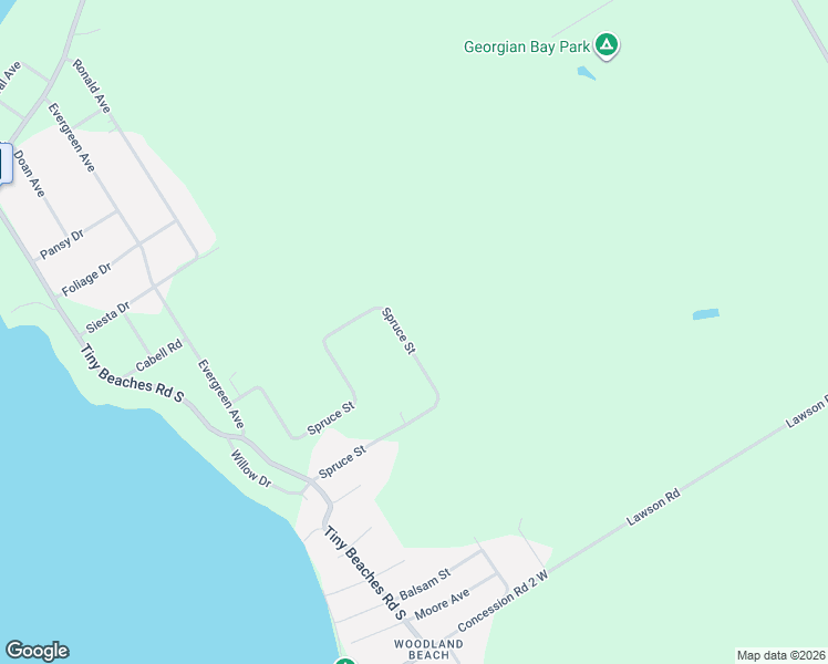 map of restaurants, bars, coffee shops, grocery stores, and more near 81 Spruce Street in Tiny