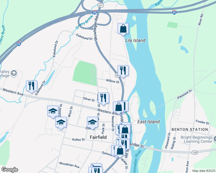 map of restaurants, bars, coffee shops, grocery stores, and more near 8 Osborne Court in Fairfield