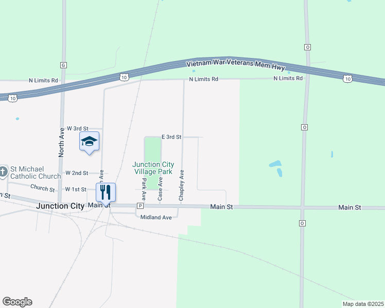 map of restaurants, bars, coffee shops, grocery stores, and more near 317 Chapley Avenue in Junction City