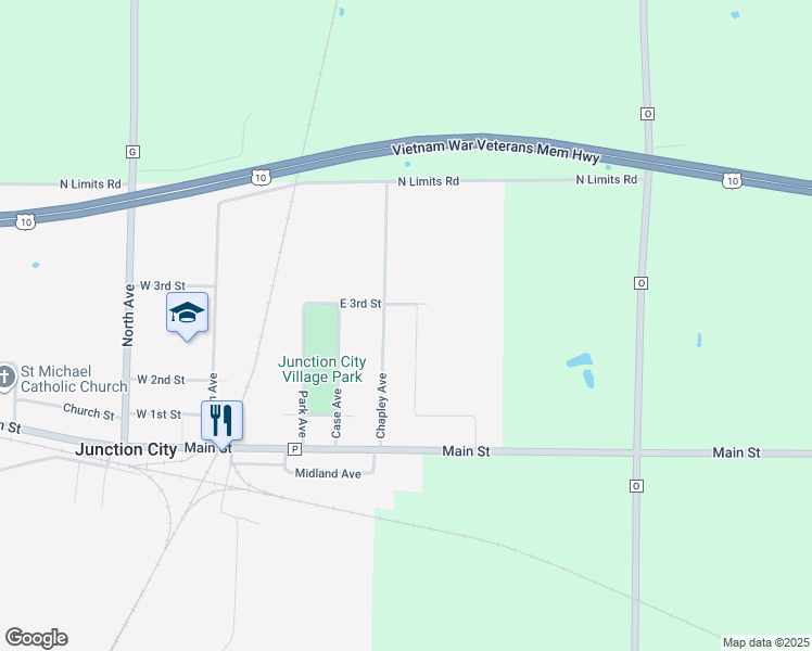 map of restaurants, bars, coffee shops, grocery stores, and more near 200 Chapley Avenue in Junction City