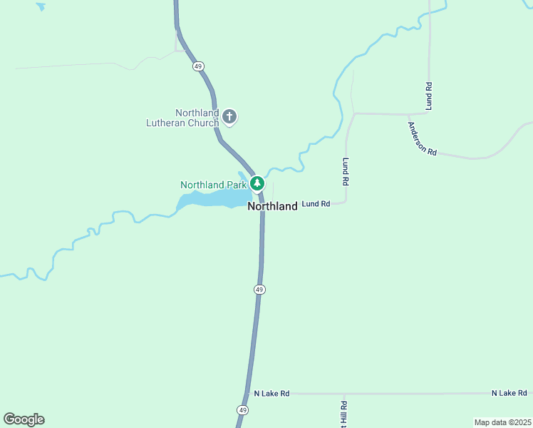 map of restaurants, bars, coffee shops, grocery stores, and more near N9794 Wisconsin 49 in Iola