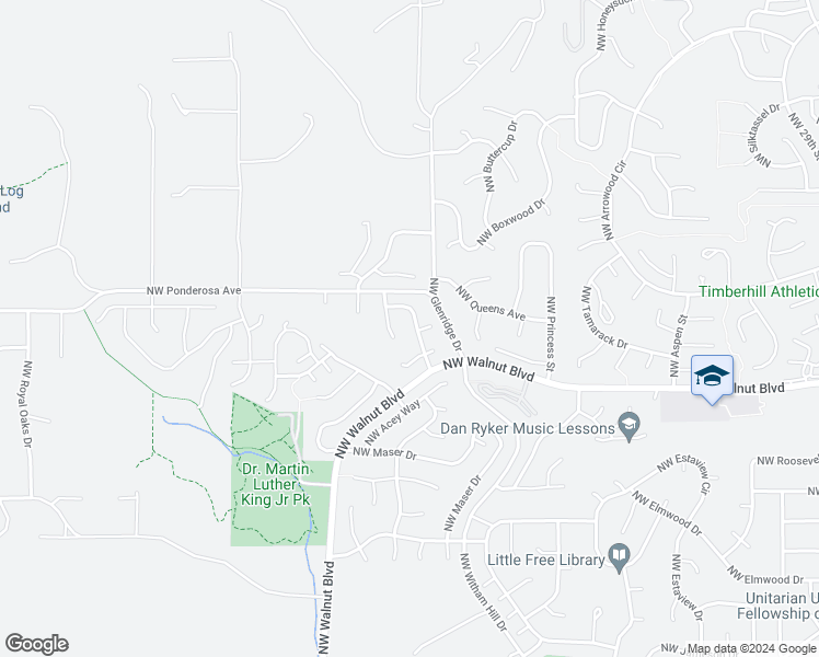 map of restaurants, bars, coffee shops, grocery stores, and more near 2906 Northwest Audene Drive in Corvallis