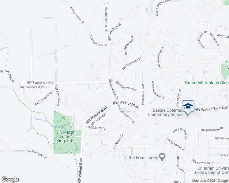 map of restaurants, bars, coffee shops, grocery stores, and more near 2875 Northwest Glenridge Drive in Corvallis