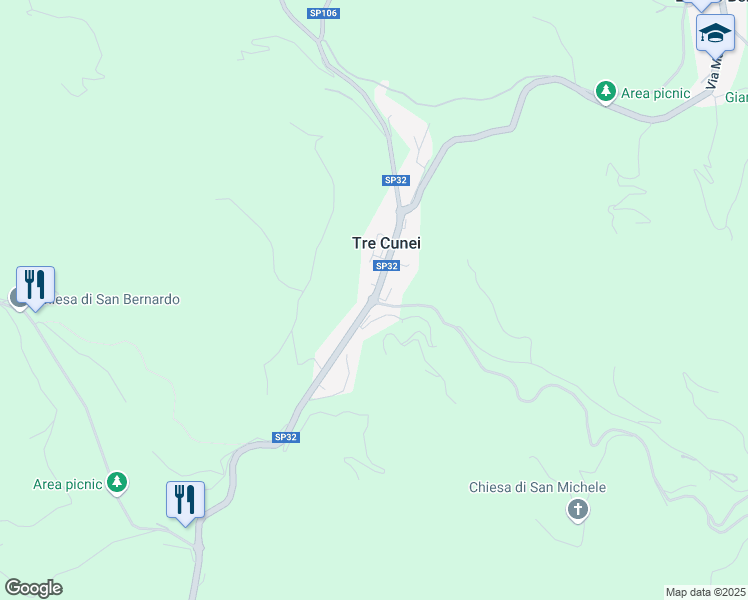map of restaurants, bars, coffee shops, grocery stores, and more near 23 Strada Provinciale 32 in Tre Cuni