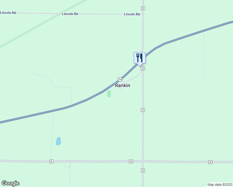 map of restaurants, bars, coffee shops, grocery stores, and more near E5217 Wisconsin 54 in Algoma