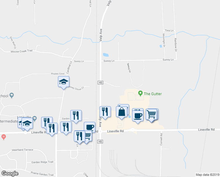 map of restaurants, bars, coffee shops, grocery stores, and more near 2433 Forest Meadows Court in Green Bay