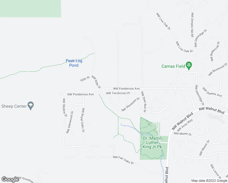 map of restaurants, bars, coffee shops, grocery stores, and more near 5298 Northwest Ponderosa Avenue in Corvallis