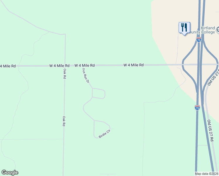 map of restaurants, bars, coffee shops, grocery stores, and more near Vair V Cour in Grayling