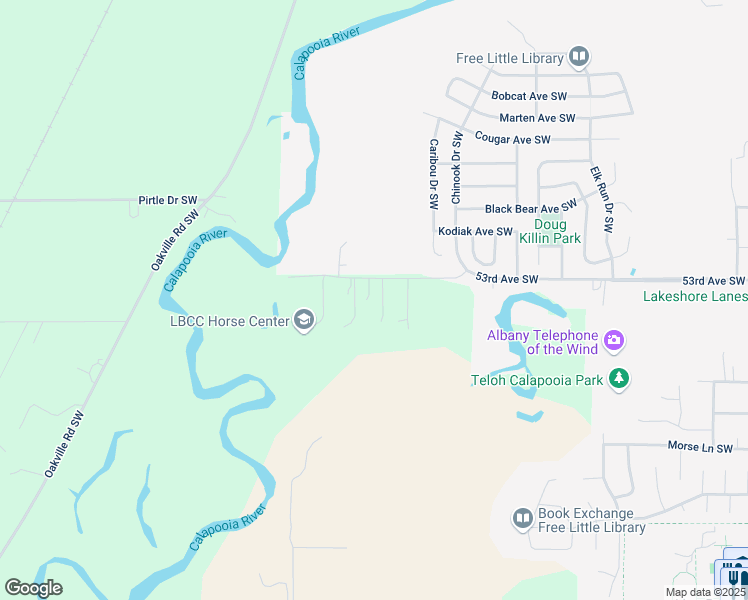 map of restaurants, bars, coffee shops, grocery stores, and more near 2412 53rd Avenue Southwest in Albany