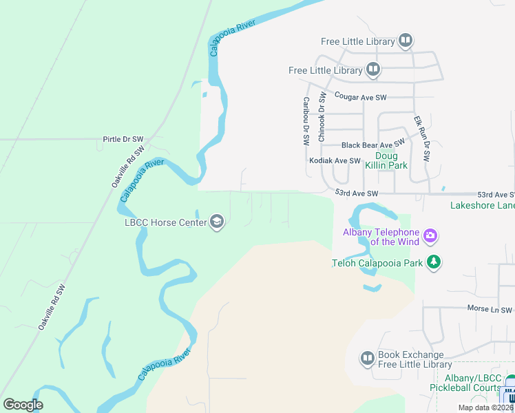 map of restaurants, bars, coffee shops, grocery stores, and more near 2424 53rd Avenue Southwest in Albany