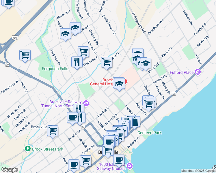 Map Of Brockville Streets 20 Charles Street, Brockville On - Walk Score